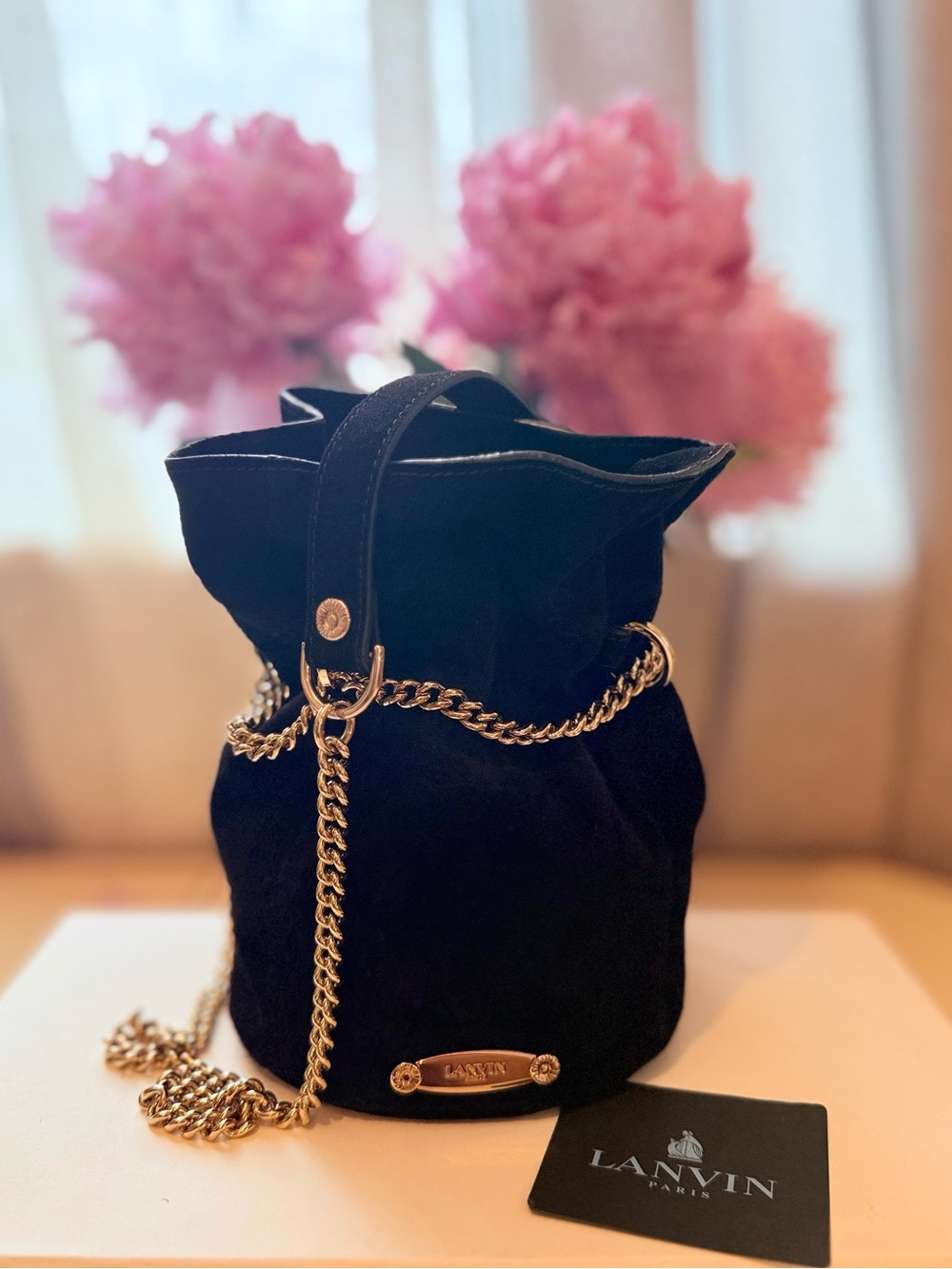 Rare Archival Lanvin Fall 2016 Suede Bucket Bag
